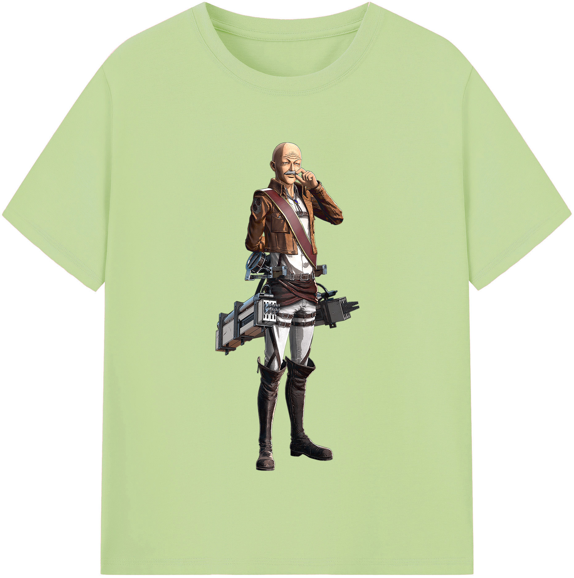（画像用） 進撃の巨人 ドット·ピクシス Attack on Titan Dot Pixis 綿100％半袖Tシャツ（フロントプリント）